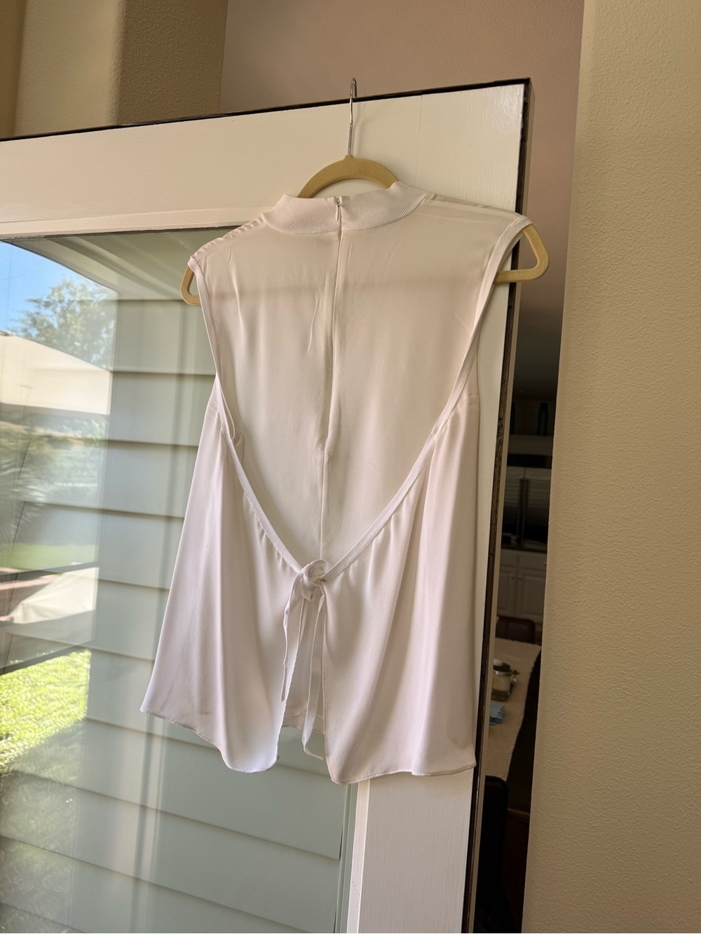Vince White Sleeveless Back-Tie Camisole